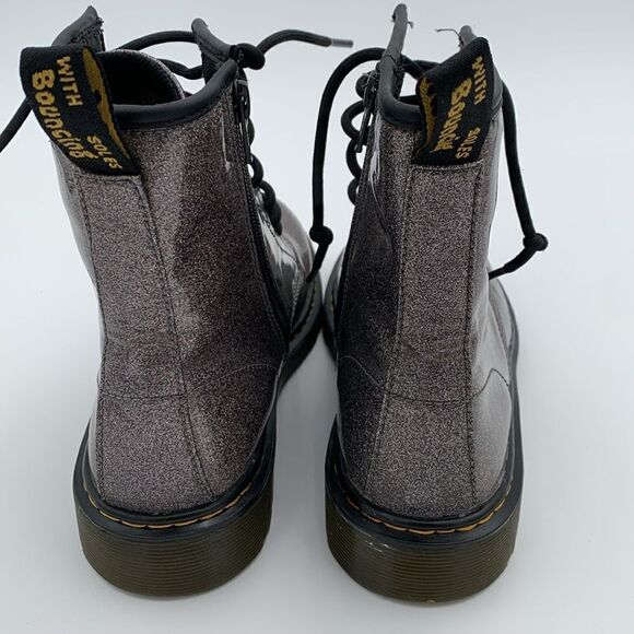 Dr Martens glitter gunmetal combat boots sparkles punk glam woman’s size 7 - Picture 8 of 11